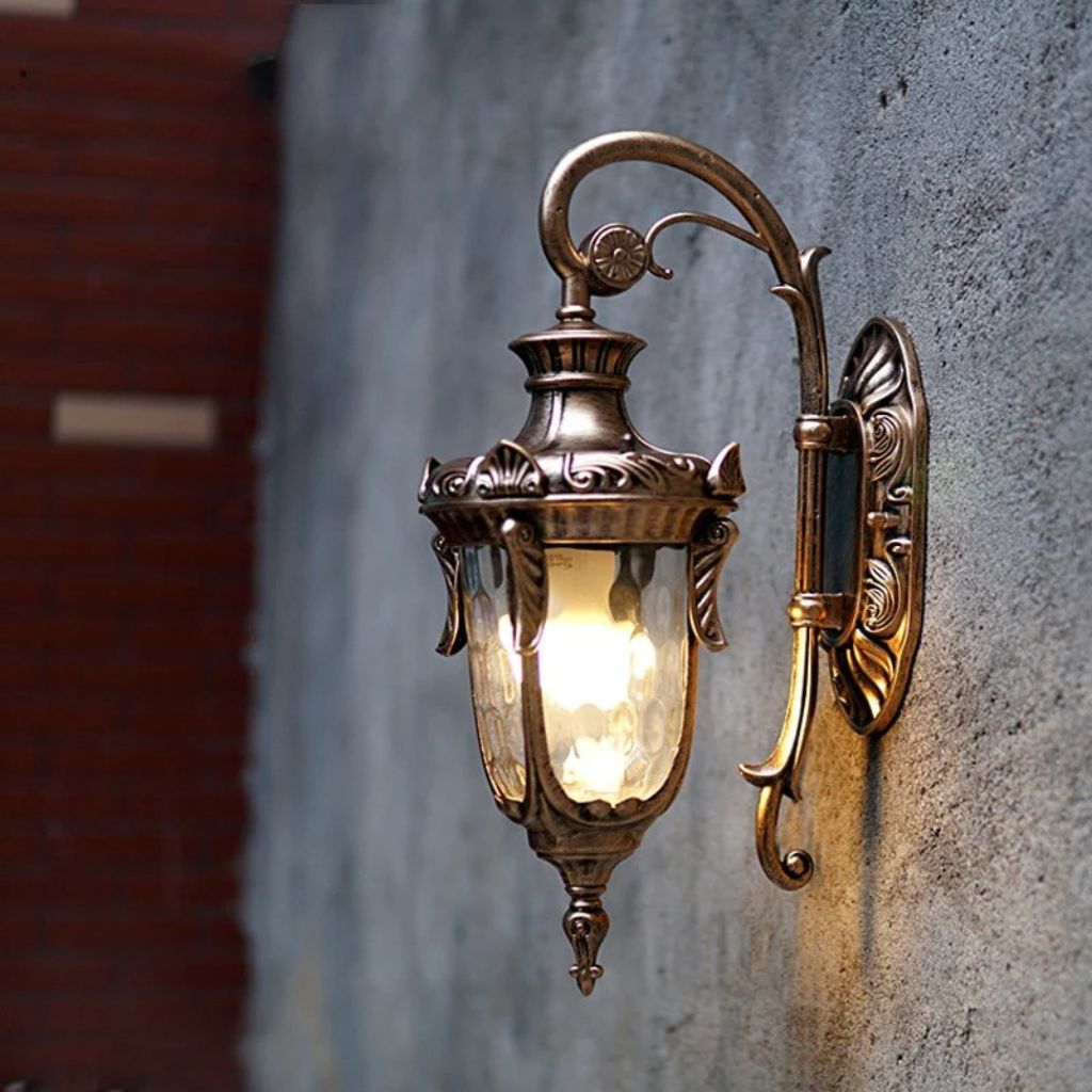 European Retro Outdoor Wall Lamp E27 Toughened Glass - Tegulane Global