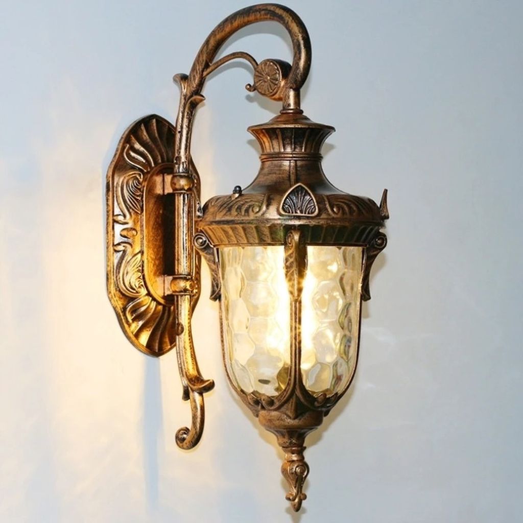 European Retro Outdoor Wall Lamp E27 Toughened Glass - Tegulane Global