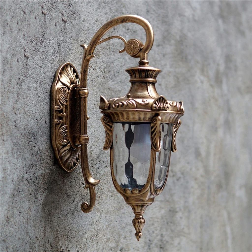 European Retro Outdoor Wall Lamp E27 Toughened Glass - Tegulane Global