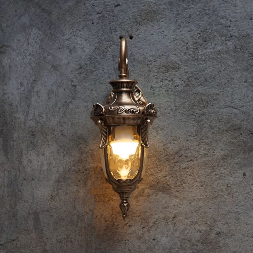 European Retro Outdoor Wall Lamp E27 Toughened Glass - Tegulane Global
