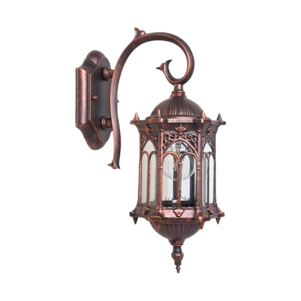 European Style Outdoor Wall Lamp E27 IP55 Retro Aluminium Courtyard - Tegulane Global
