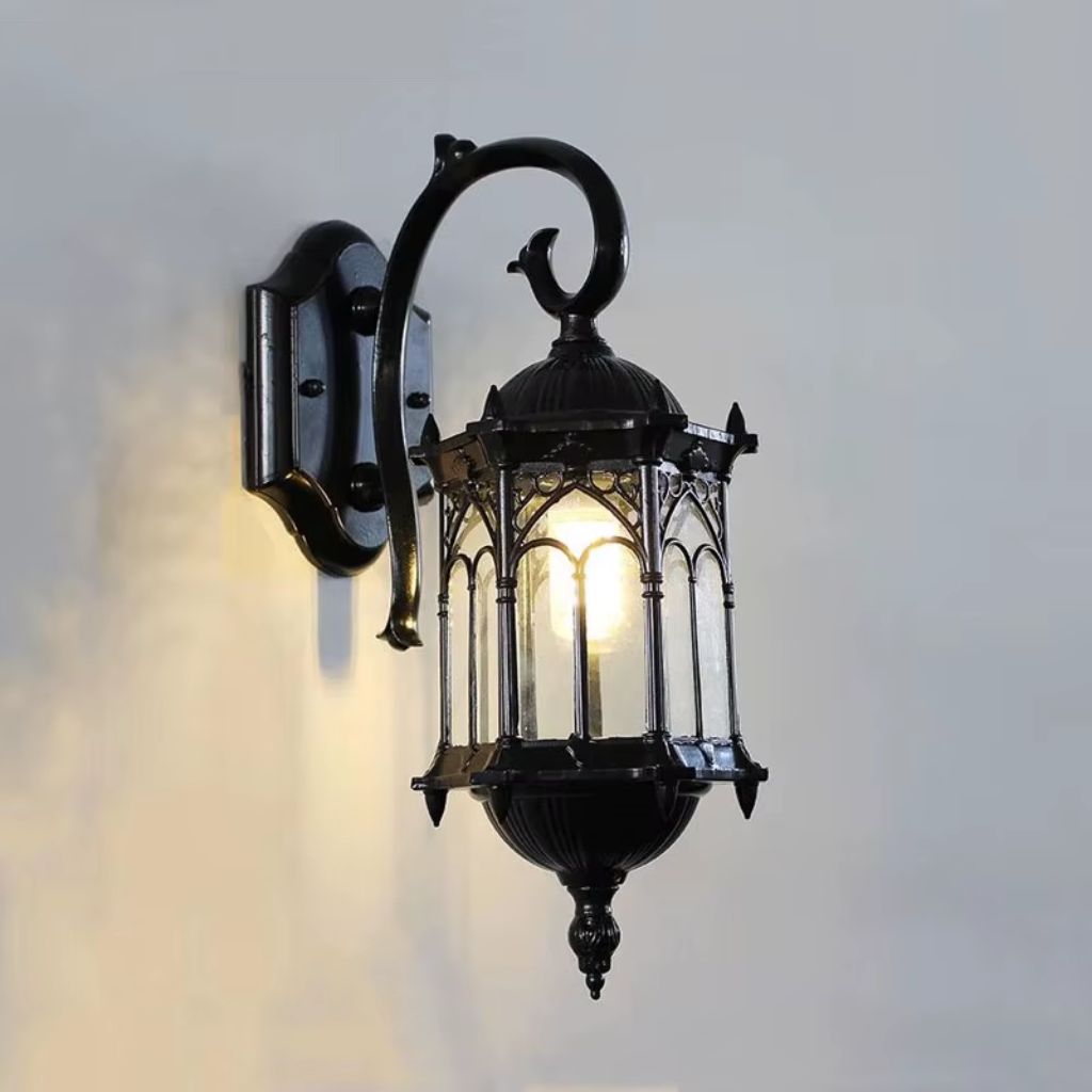 European Style Outdoor Wall Lamp E27 IP55 Retro Aluminium Courtyard - Tegulane Global
