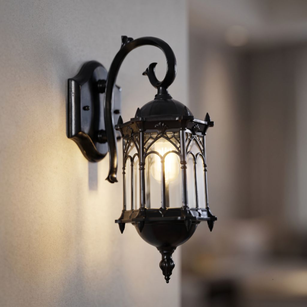 European Style Outdoor Wall Lamp E27 IP55 Retro Aluminium Courtyard - Tegulane Global