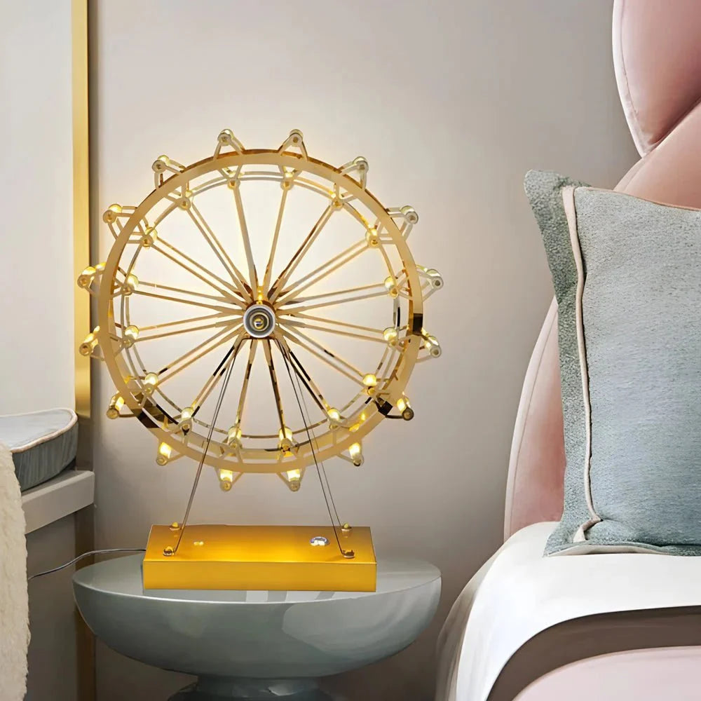 Ferris Wheel Gold Iron Table Lamp - Tegulane Global