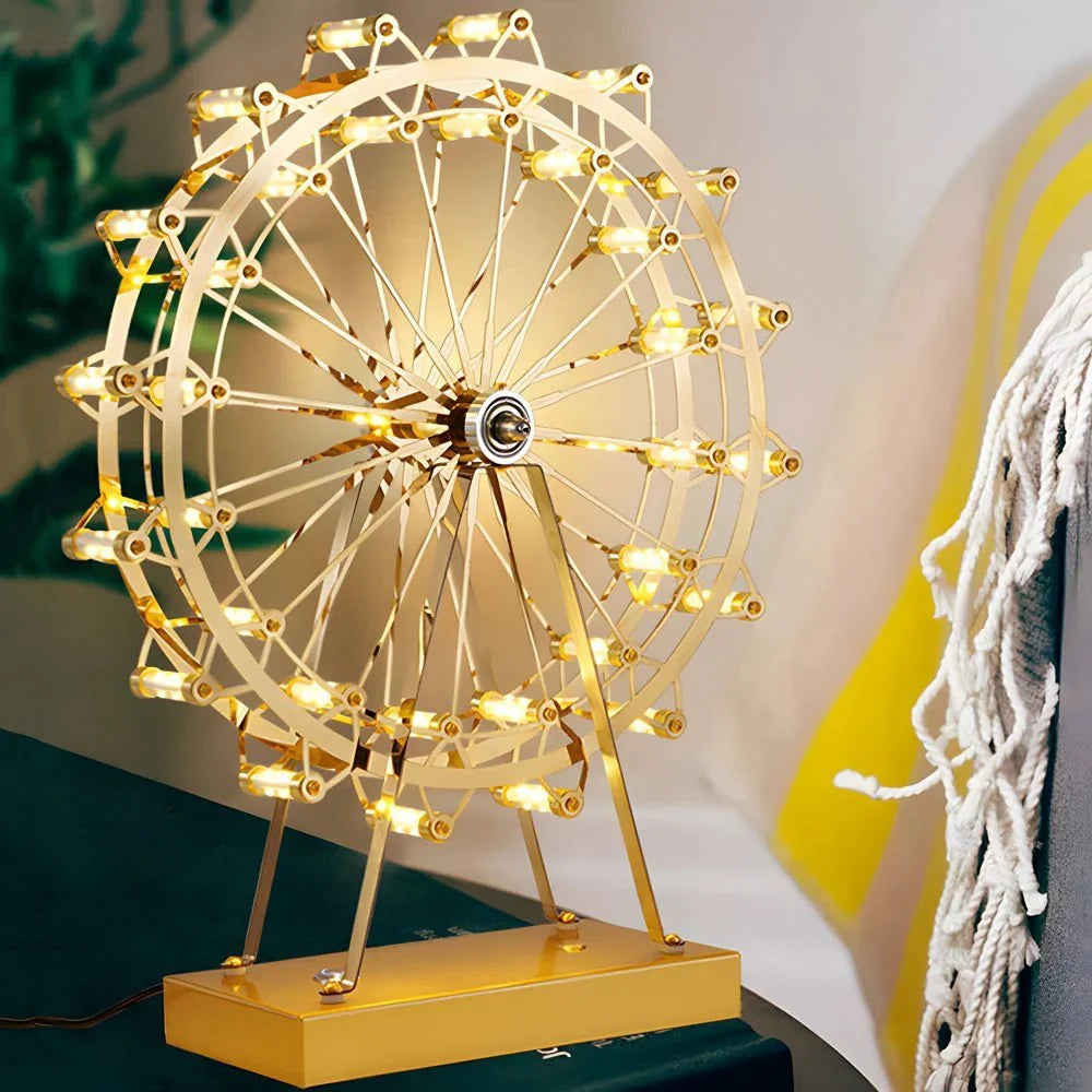 Ferris Wheel Gold Iron Table Lamp - Tegulane Global