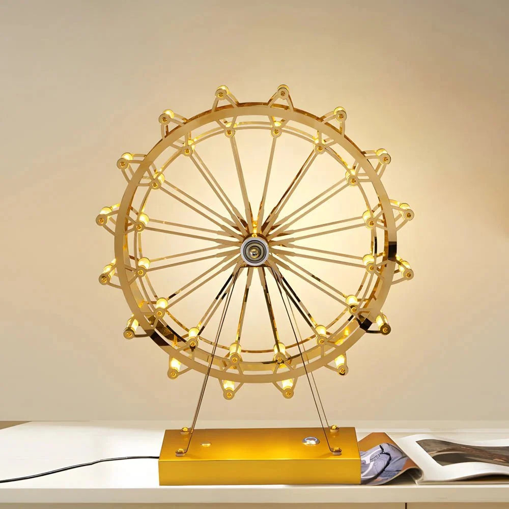 Ferris Wheel Gold Iron Table Lamp - Tegulane Global