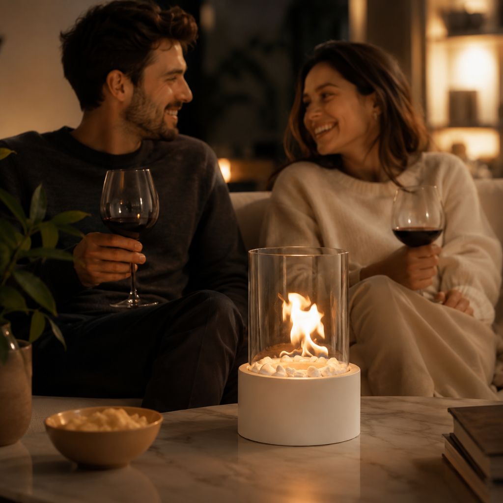 Fire Pit Tabletop Cozy Portable Cylinder Flame - Tegulane Global