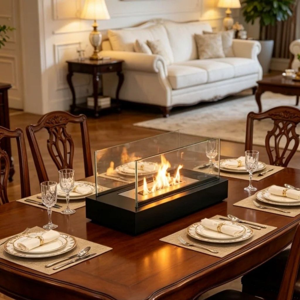 Fire Pit Tabletop Minimalist Portable Rectangle Flame - Tegulane Global