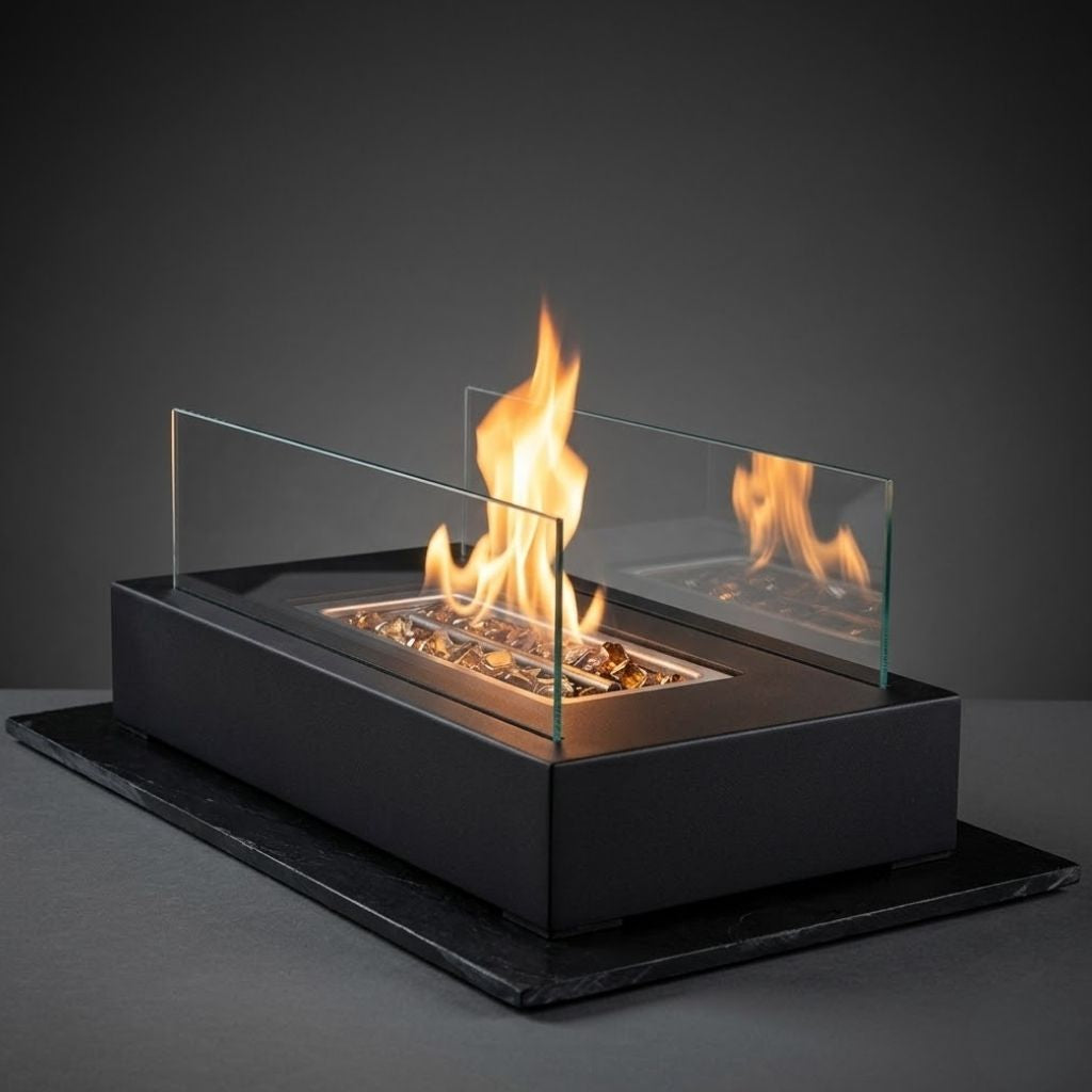 Fire Pit Tabletop Minimalist Portable Rectangle Flame - Tegulane Global
