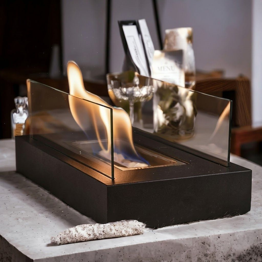 Fire Pit Tabletop Minimalist Portable Rectangle Flame - Tegulane Global