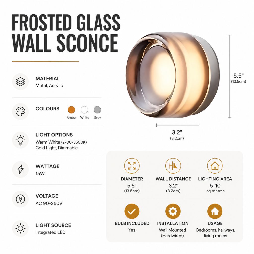 Frosted Glass Wall Sconce - Tegulane Global