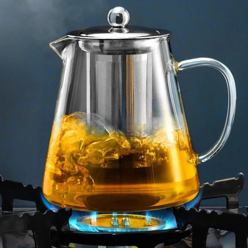 Glass Teapot With Tea Strainer Infuser - Tegulane Global