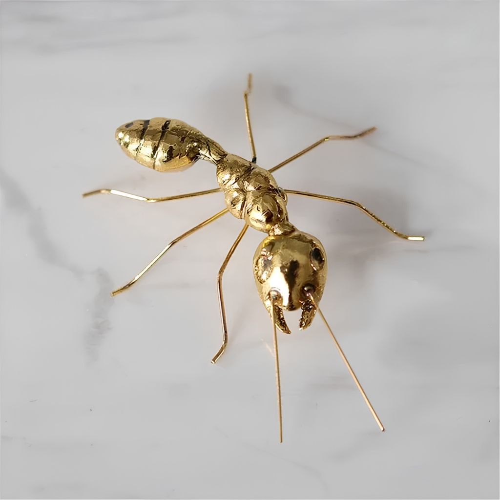 Gold-Finish Zinc Alloy Bug Sculpture - Tegulane Global