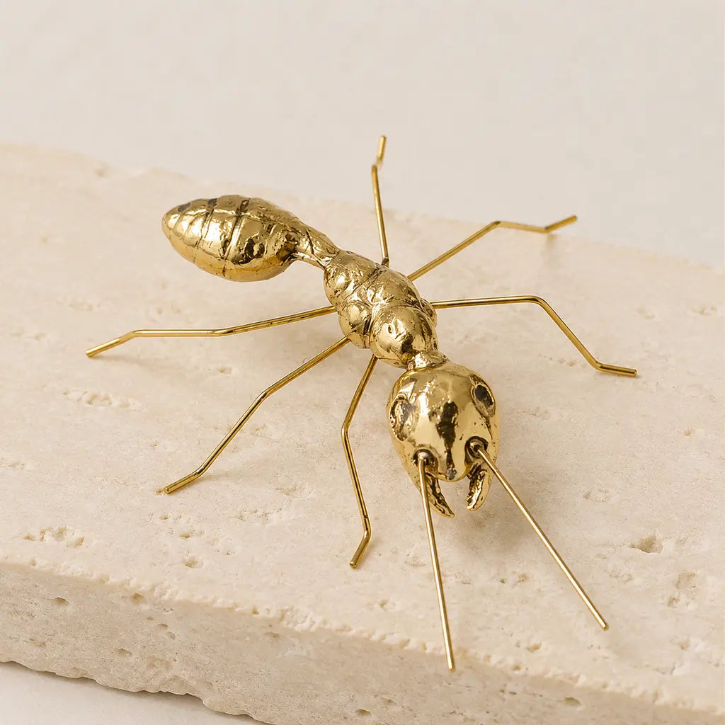 Gold-Finish Zinc Alloy Bug Sculpture - Tegulane Global