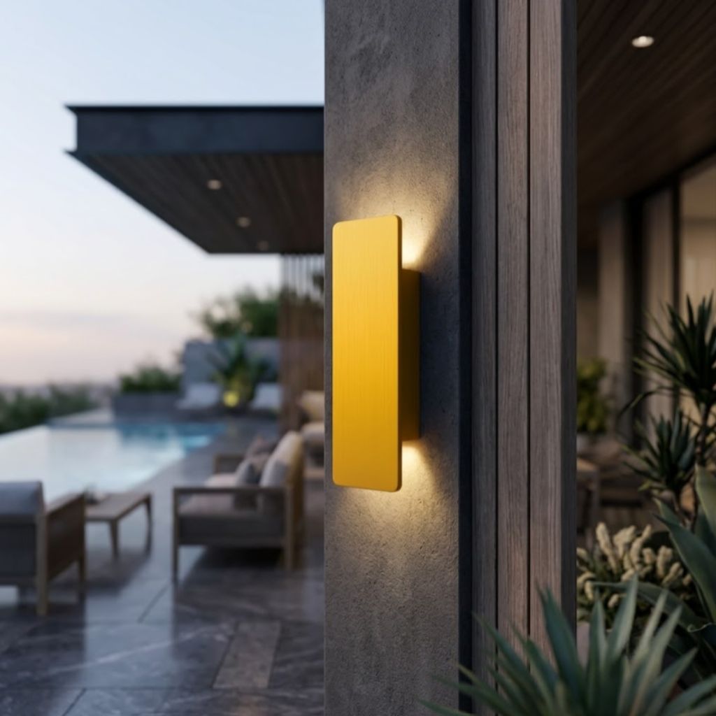 Golden Weatherproof LED Wall Lights - Outdoor Style and Durability - Tegulane Global