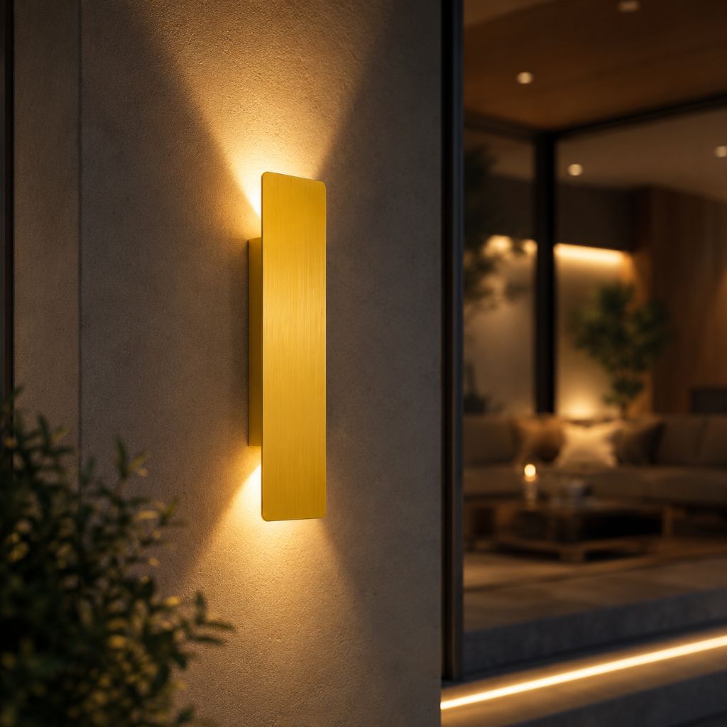 Golden Weatherproof LED Wall Lights - Outdoor Style and Durability - Tegulane Global