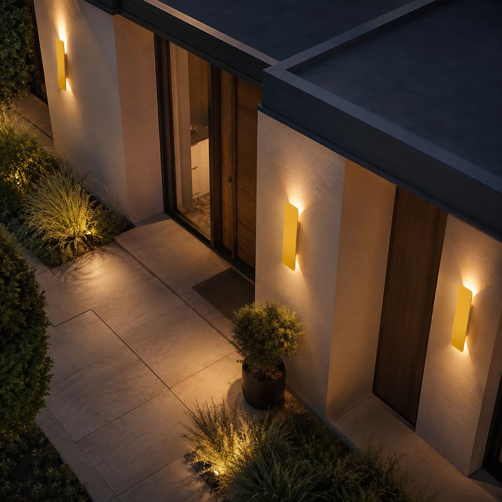 Golden Weatherproof LED Wall Lights - Outdoor Style and Durability - Tegulane Global
