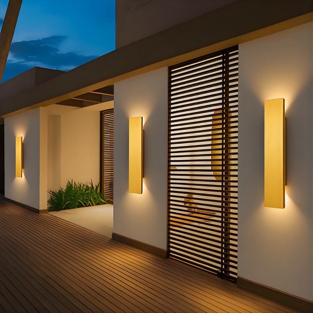 Golden Weatherproof LED Wall Lights - Outdoor Style and Durability - Tegulane Global