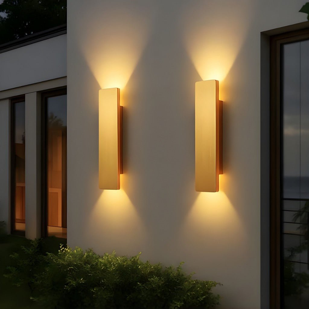 Golden Weatherproof LED Wall Lights - Outdoor Style and Durability - Tegulane Global