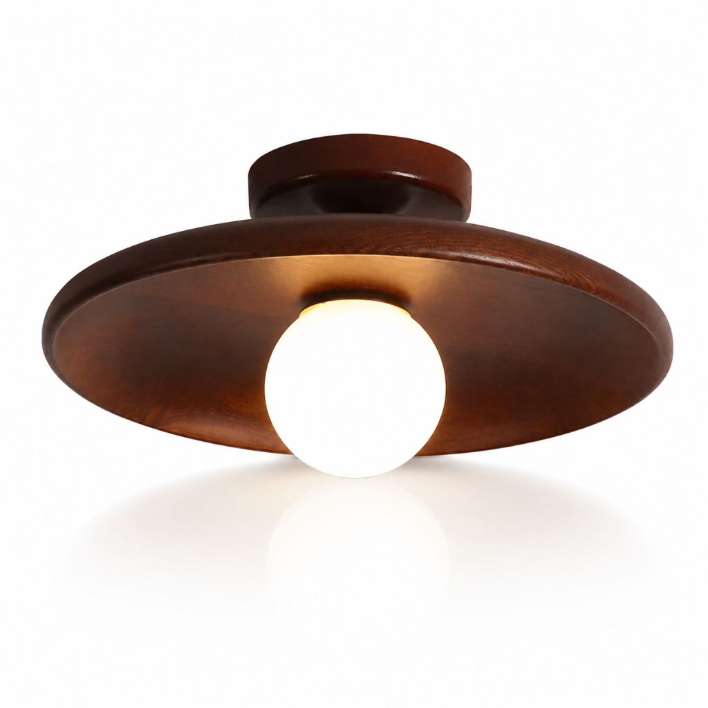 HaloWood Nordic Wood Round Ceiling Light - Tegulane Global
