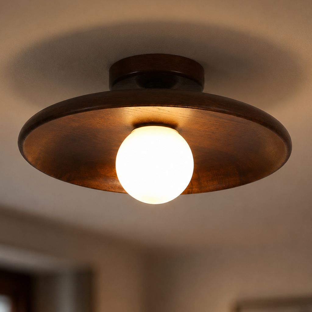 HaloWood Nordic Wood Round Ceiling Light - Tegulane Global