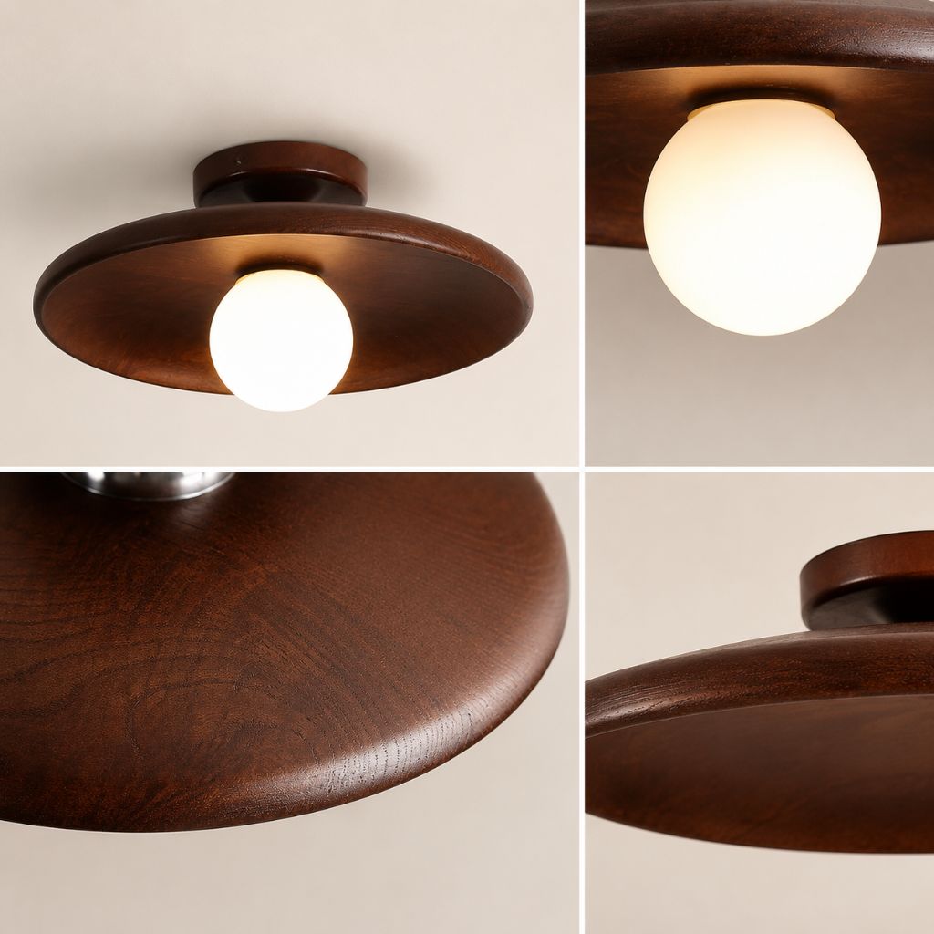HaloWood Nordic Wood Round Ceiling Light - Tegulane Global