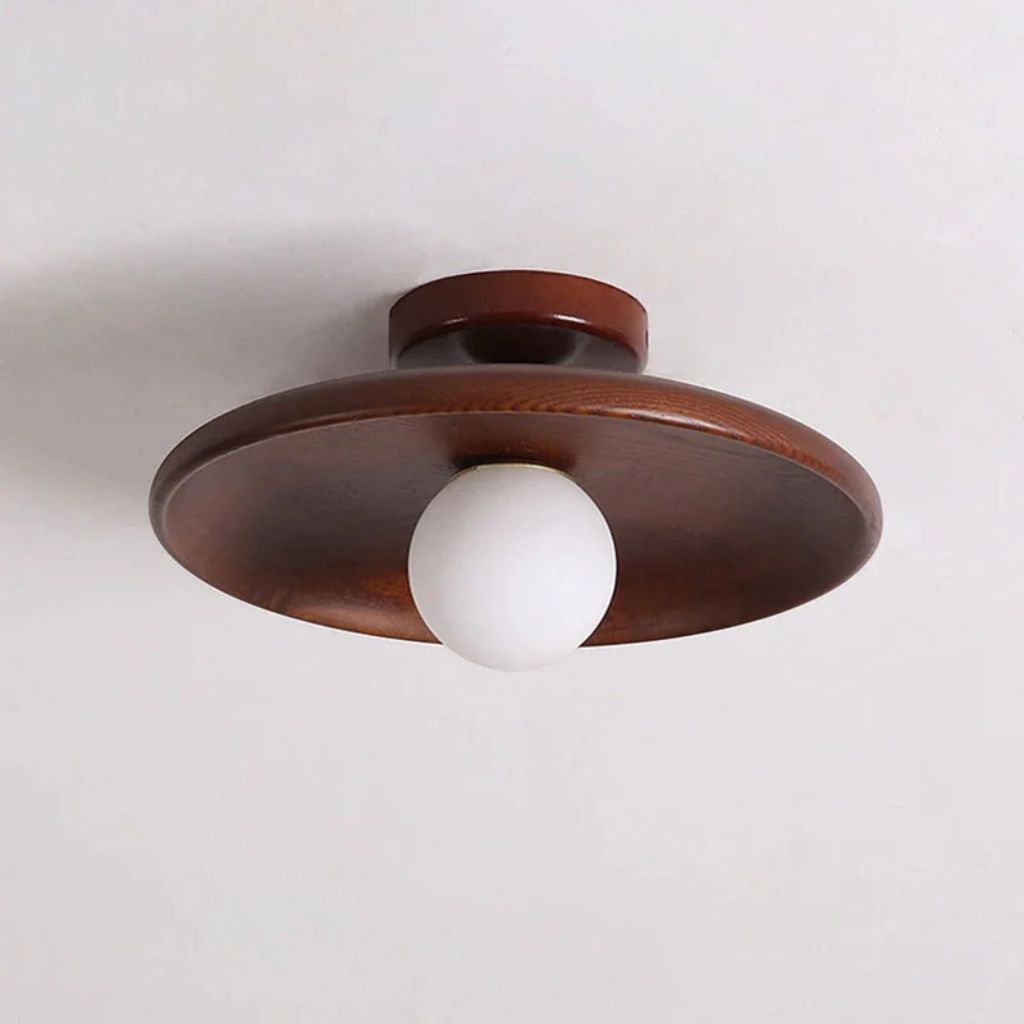 HaloWood Nordic Wood Round Ceiling Light - Tegulane Global