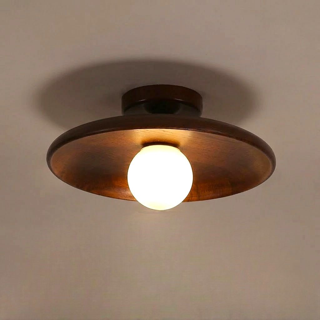 HaloWood Nordic Wood Round Ceiling Light - Tegulane Global