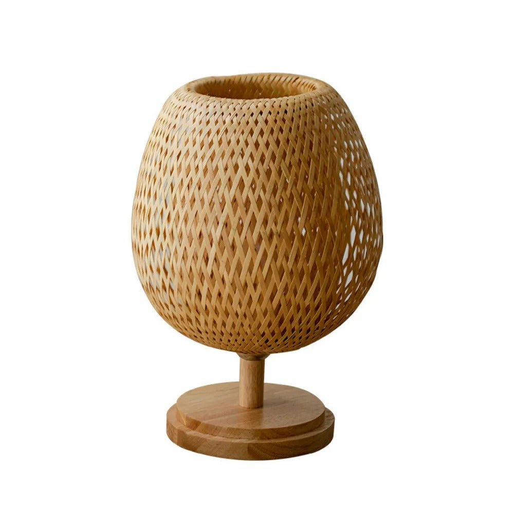 Hygge Handmade Bamboo & Wood Rattan Table Lamp - Tegulane Global