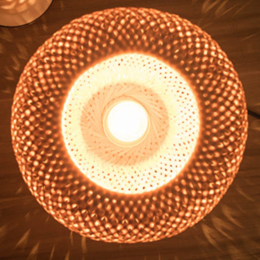 Hygge Handmade Bamboo & Wood Rattan Table Lamp - Tegulane Global