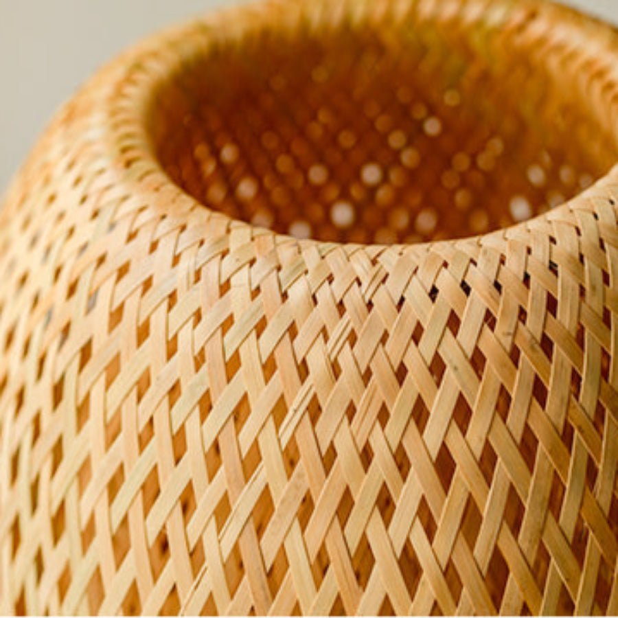 Hygge Handmade Bamboo & Wood Rattan Table Lamp - Tegulane Global