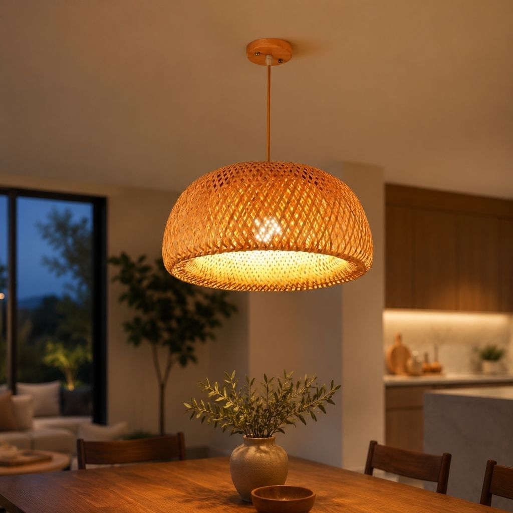 Hygge Woven Bamboo Pendant Light - Tegulane Global