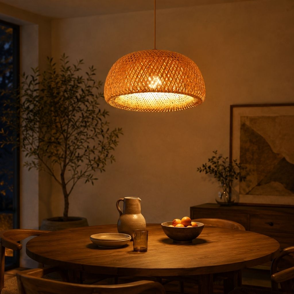 Hygge Woven Bamboo Pendant Light - Tegulane Global