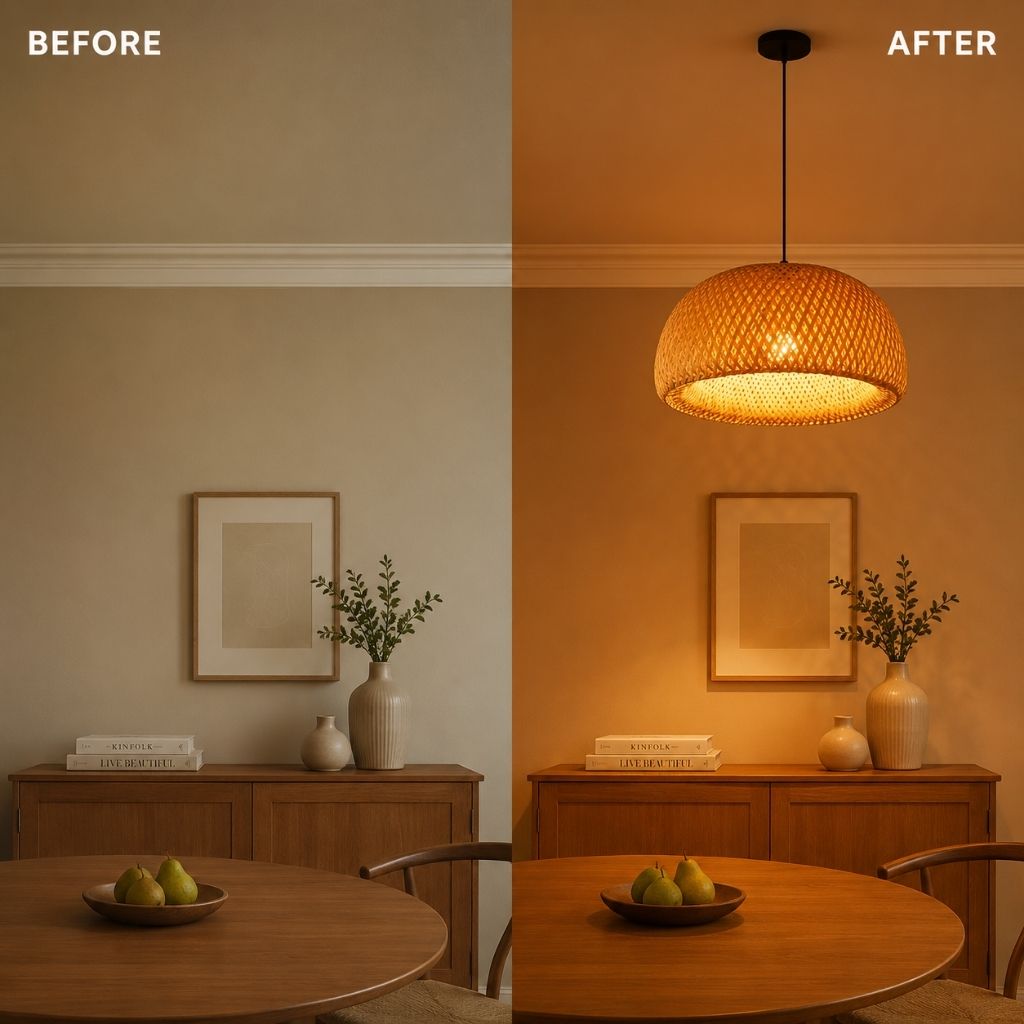 Hygge Woven Bamboo Pendant Light - Tegulane Global