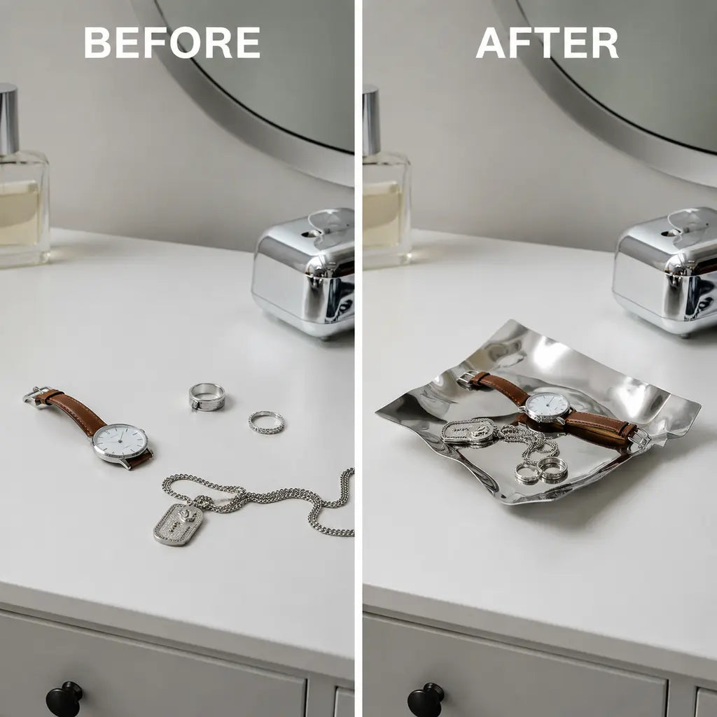 Irregular Stainless Steel Storage Tray - Tegulane Global