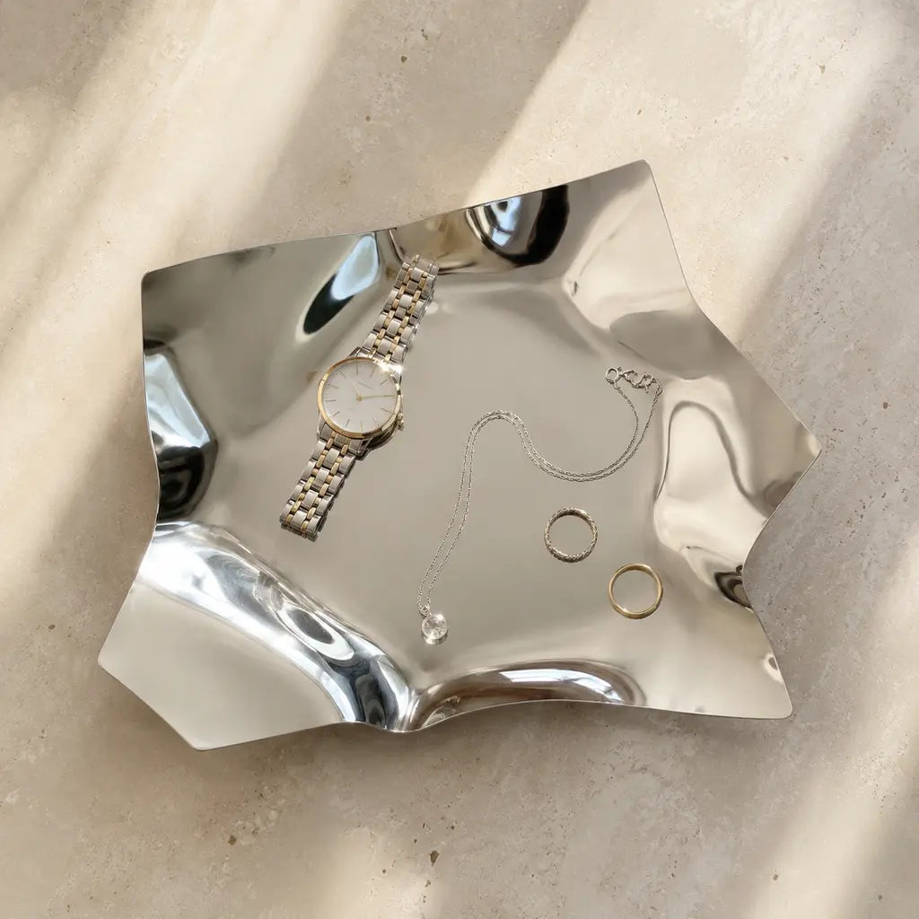 Irregular Stainless Steel Storage Tray - Tegulane Global
