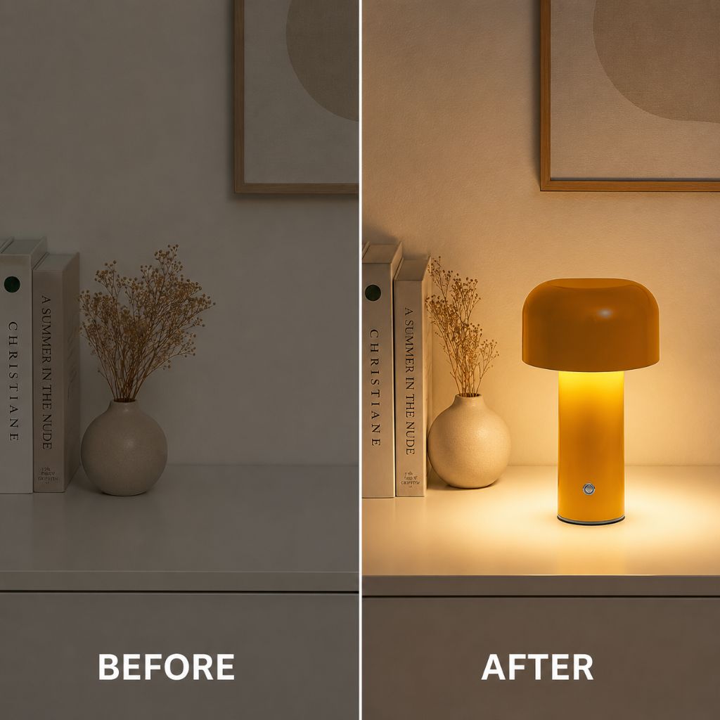 Italian Cordless Table Lamp with Tricolor Dimming - Tegulane Global