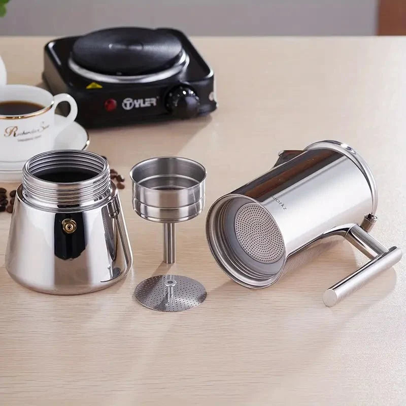 Italian Moka Pot - Stainless Steel Design - Tegulane Global