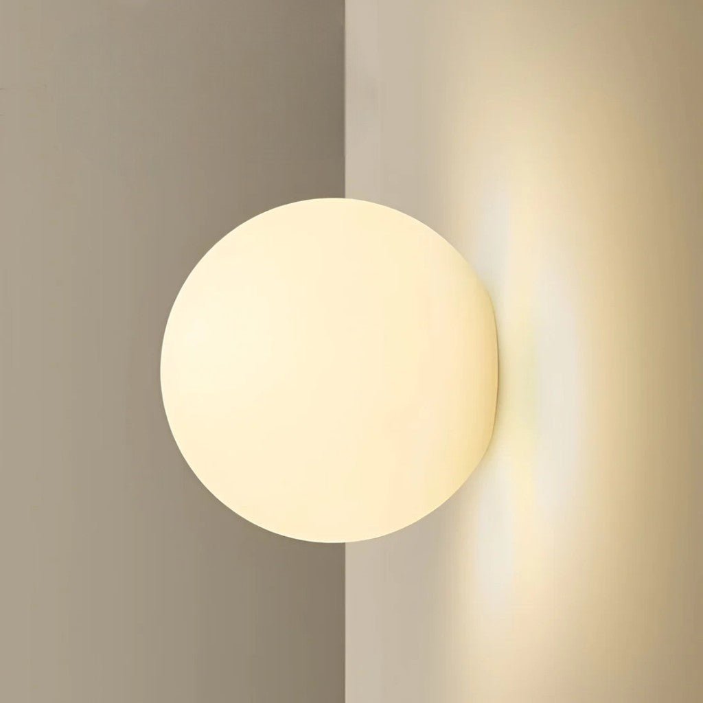 Japandi Minimalist Spherical Glass Wall Light Sconce - Tegulane Global