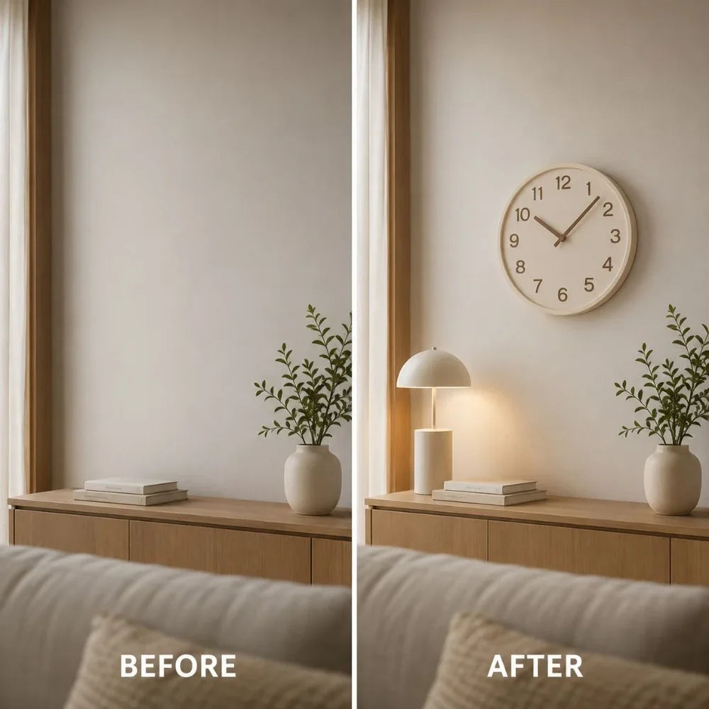 Japanese Style Silent Wooden Wall Clock 30cm Retro Quartz Analogue - Tegulane Global
