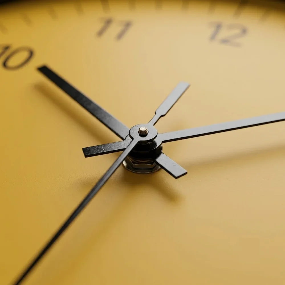 Large Yellow Wall Clock Nordic Minimalist Style - Tegulane Global