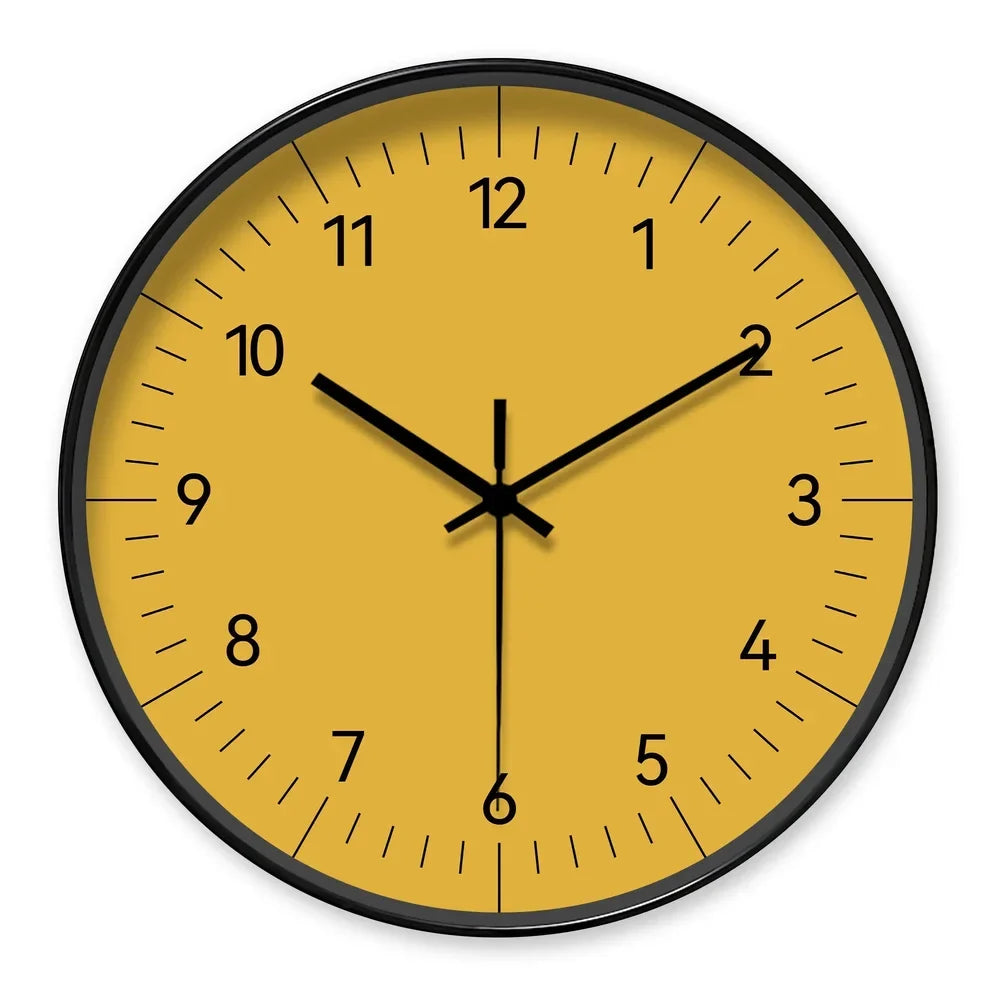 Large Yellow Wall Clock Nordic Minimalist Style - Tegulane Global