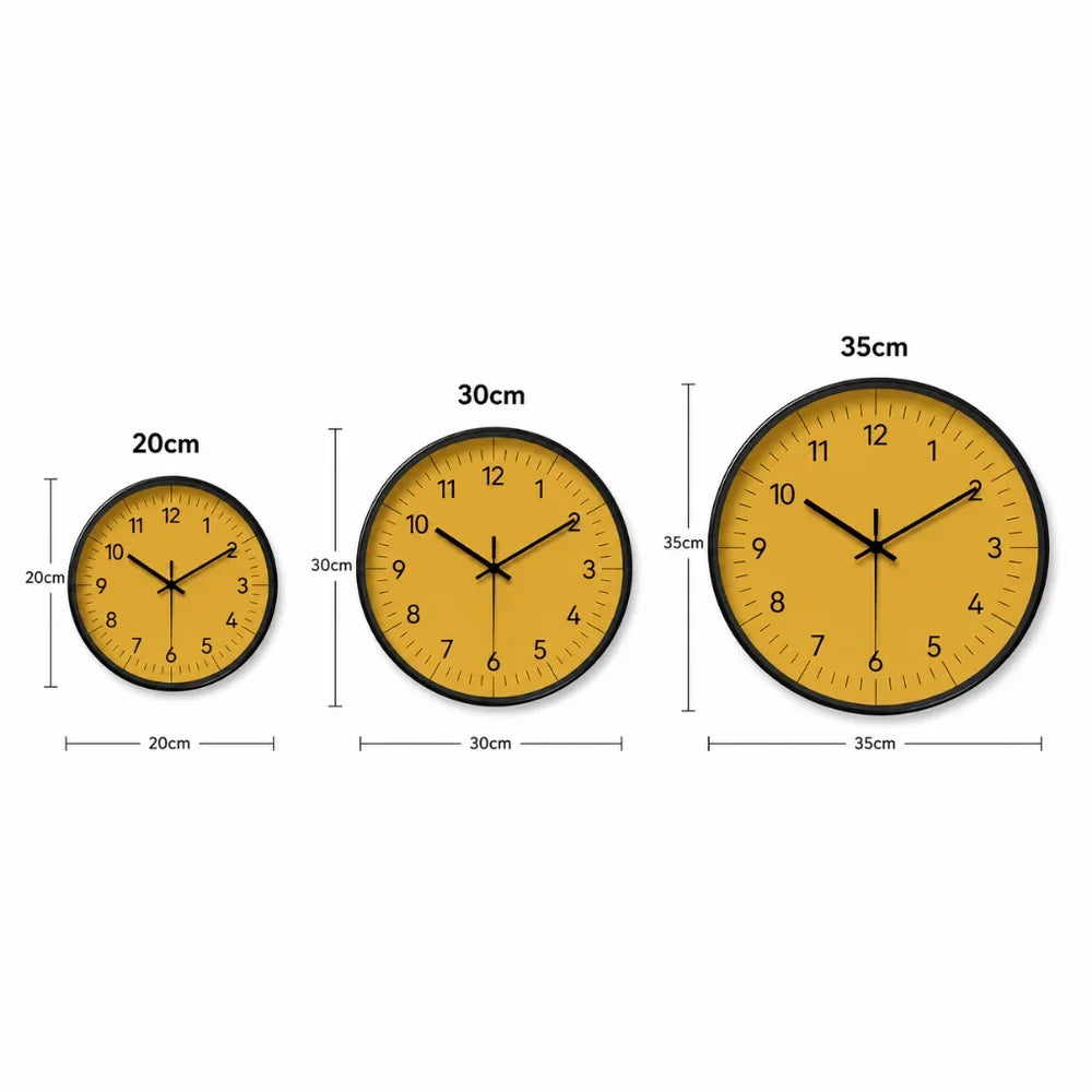 Large Yellow Wall Clock Nordic Minimalist Style - Tegulane Global