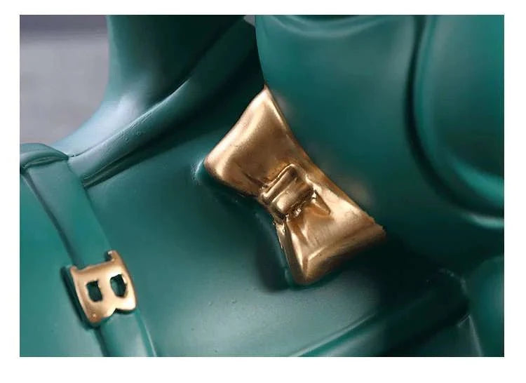 Lazy Bulldog Sculpture with Double Tray - Tegulane Global