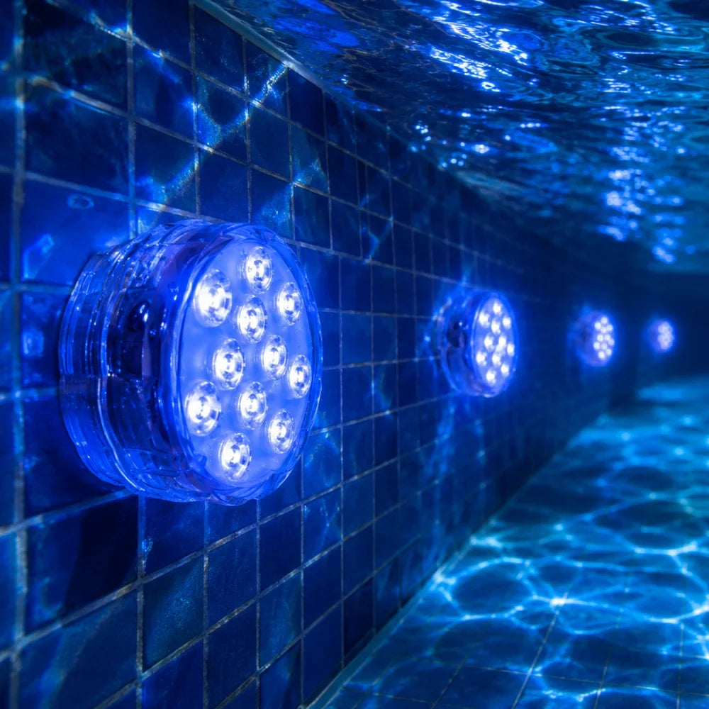 LED Submersible Pool Light RGB IP68 Remote Control - Suction Cup Mount - Tegulane Global