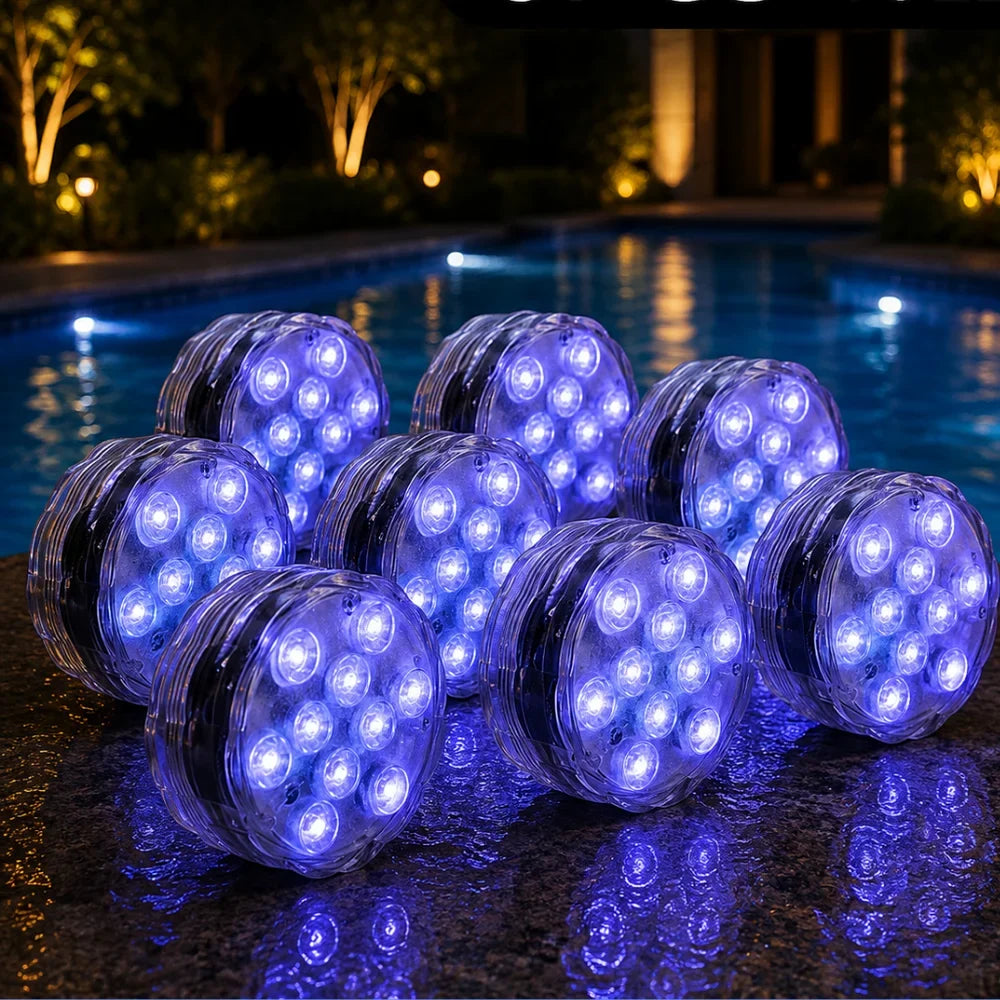 LED Submersible Pool Light RGB IP68 Remote Control - Suction Cup Mount - Tegulane Global