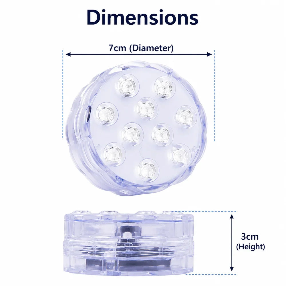 LED Submersible Pool Light RGB IP68 Remote Control - Suction Cup Mount - Tegulane Global