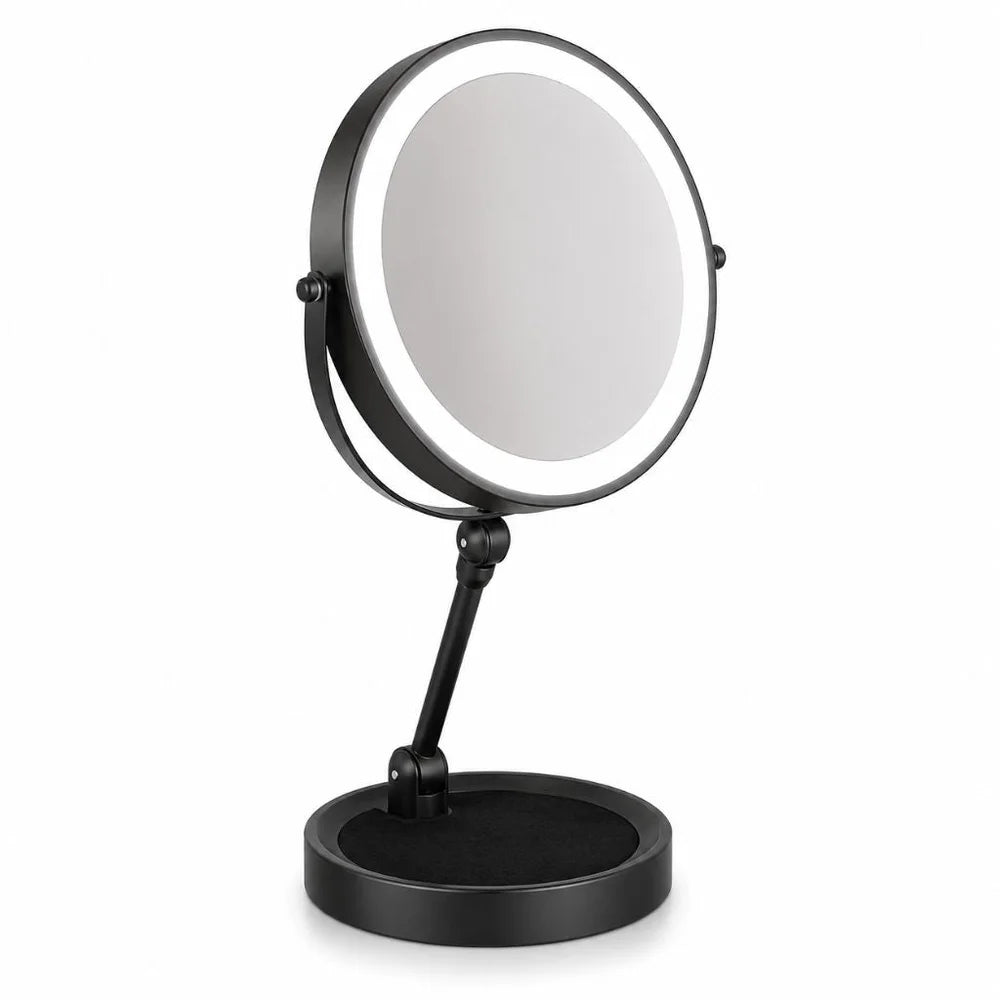 Lighted Tabletop Makeup Mirror 10x Magnifying - Touch Screen Light Control - Tegulane Global