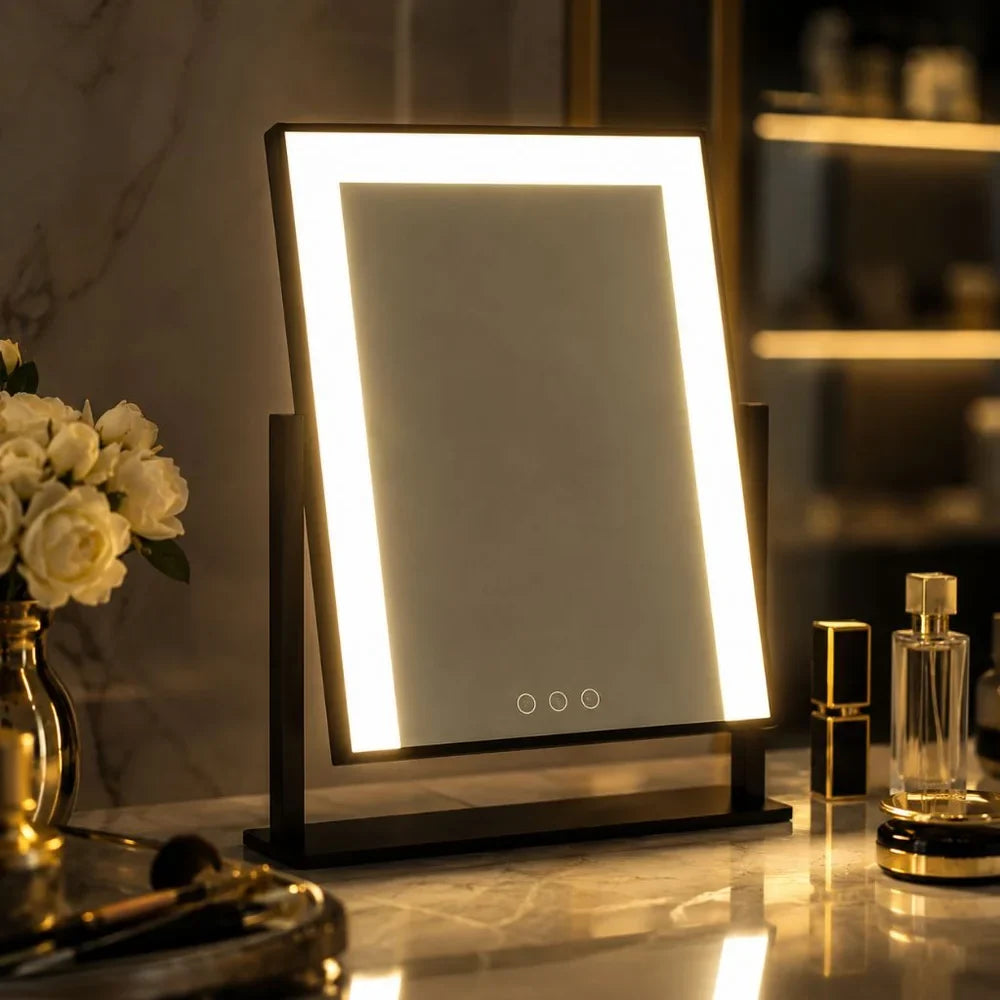 Lighted Vanity Makeup Mirror 3 Colour LED Touch Control 15x Magnifying - Tegulane Global