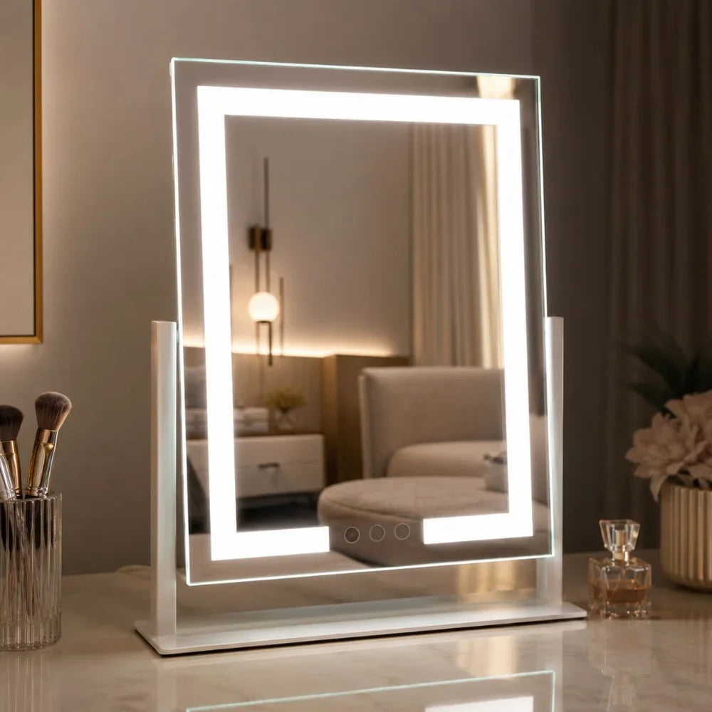 Lighted Vanity Makeup Mirror 3 Colour LED Touch Control 15x Magnifying - Tegulane Global